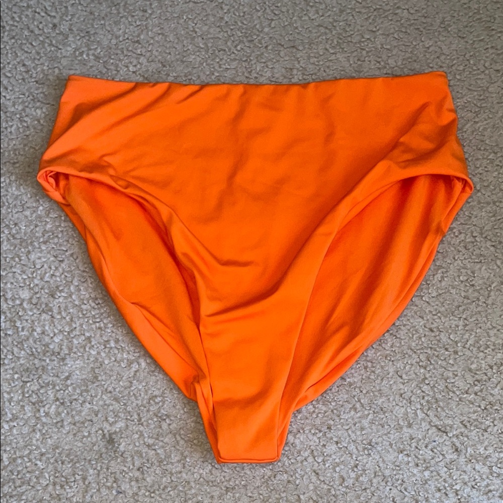 Liberty and Justice Vibrant Orange High-Waisted Bikini Bottom